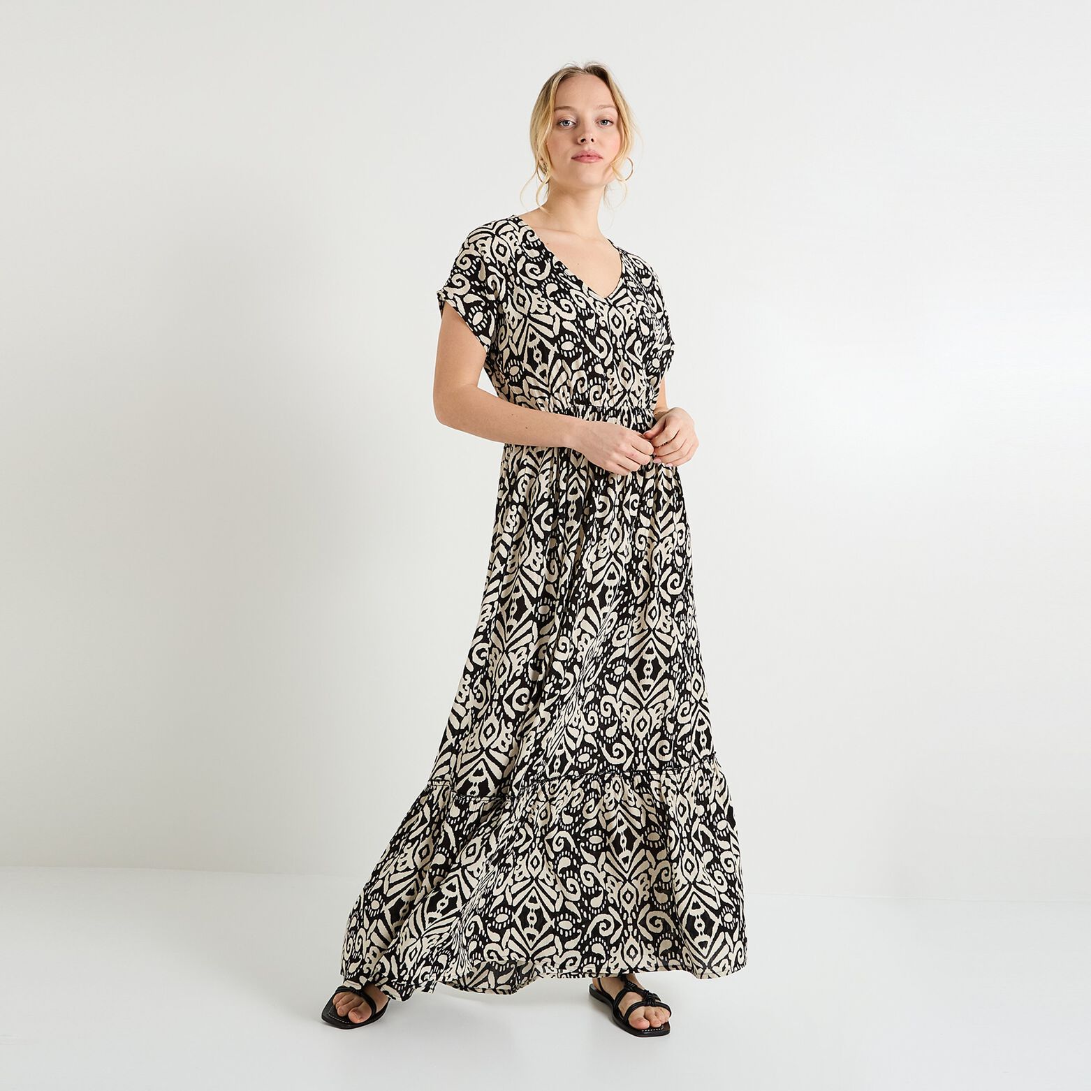 Robe longue imprimée femme