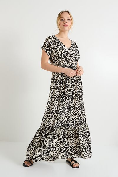 Robe longue imprimée femme
