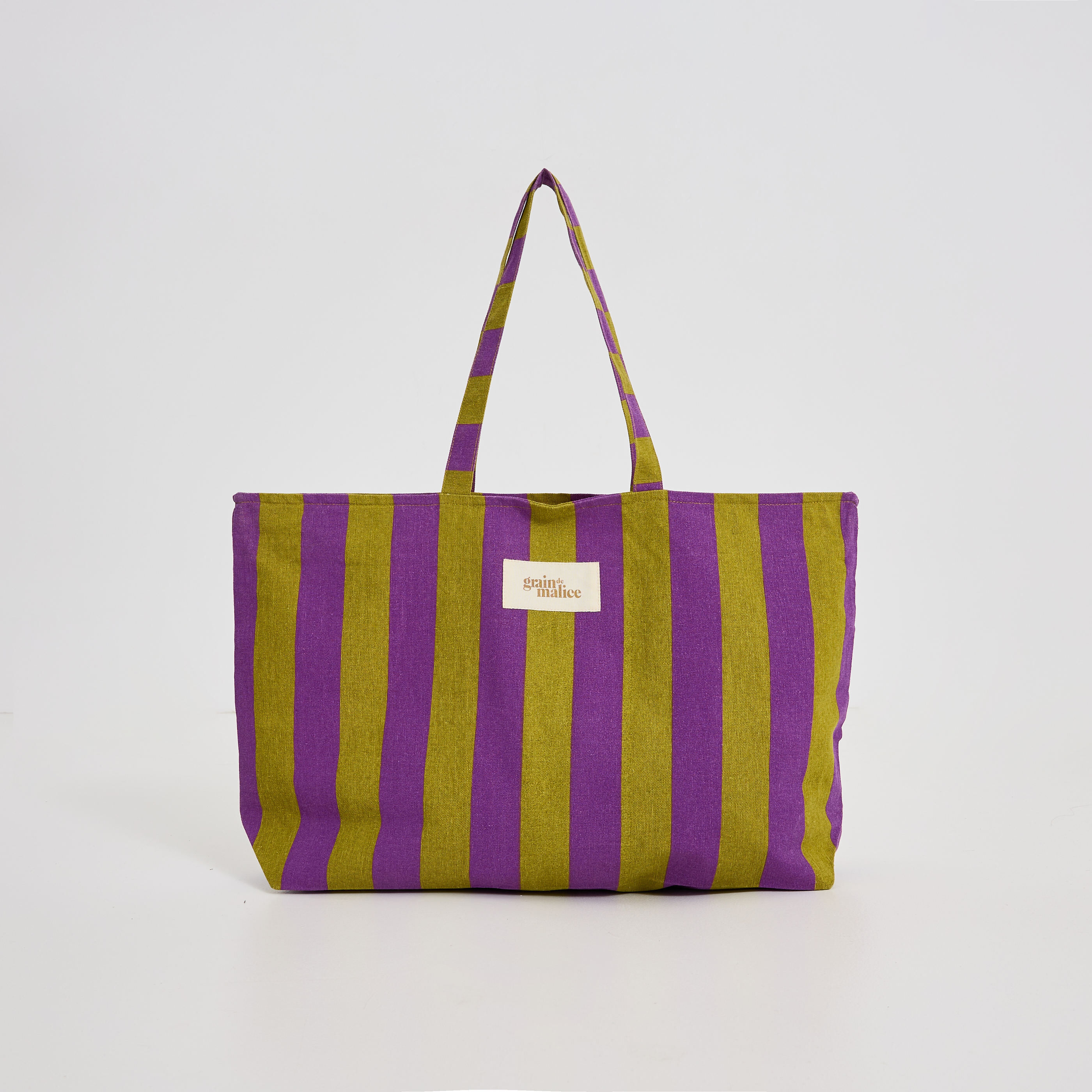 Tote bag ray&eacute; avec message femme