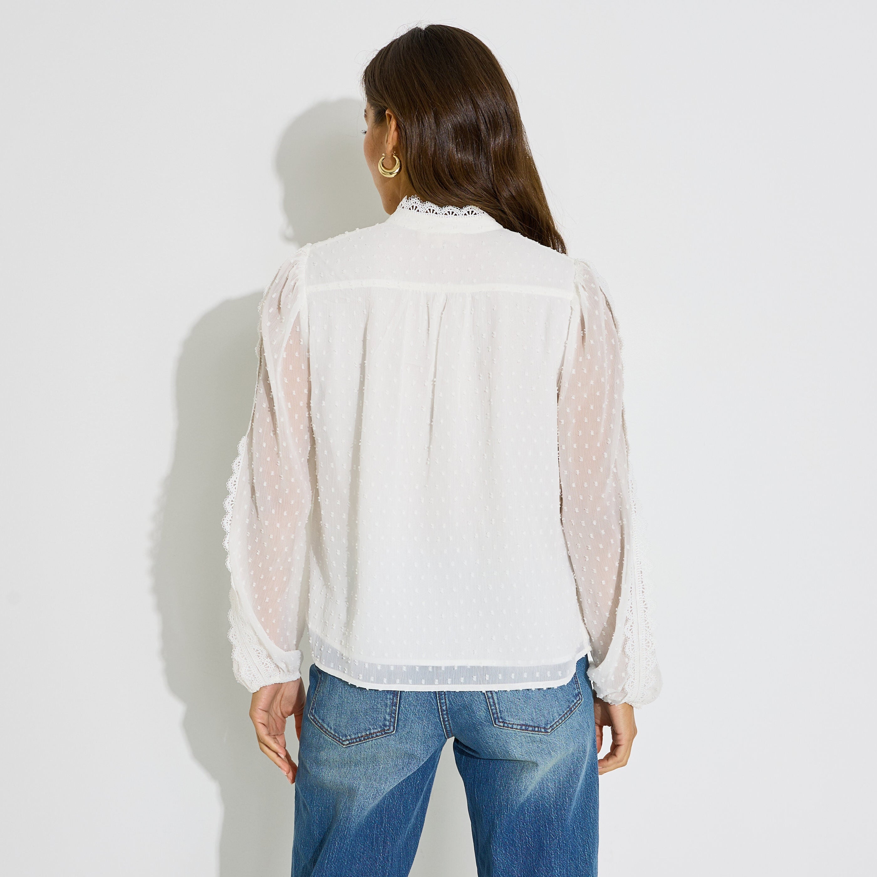 Chemise motifs plumetis femme