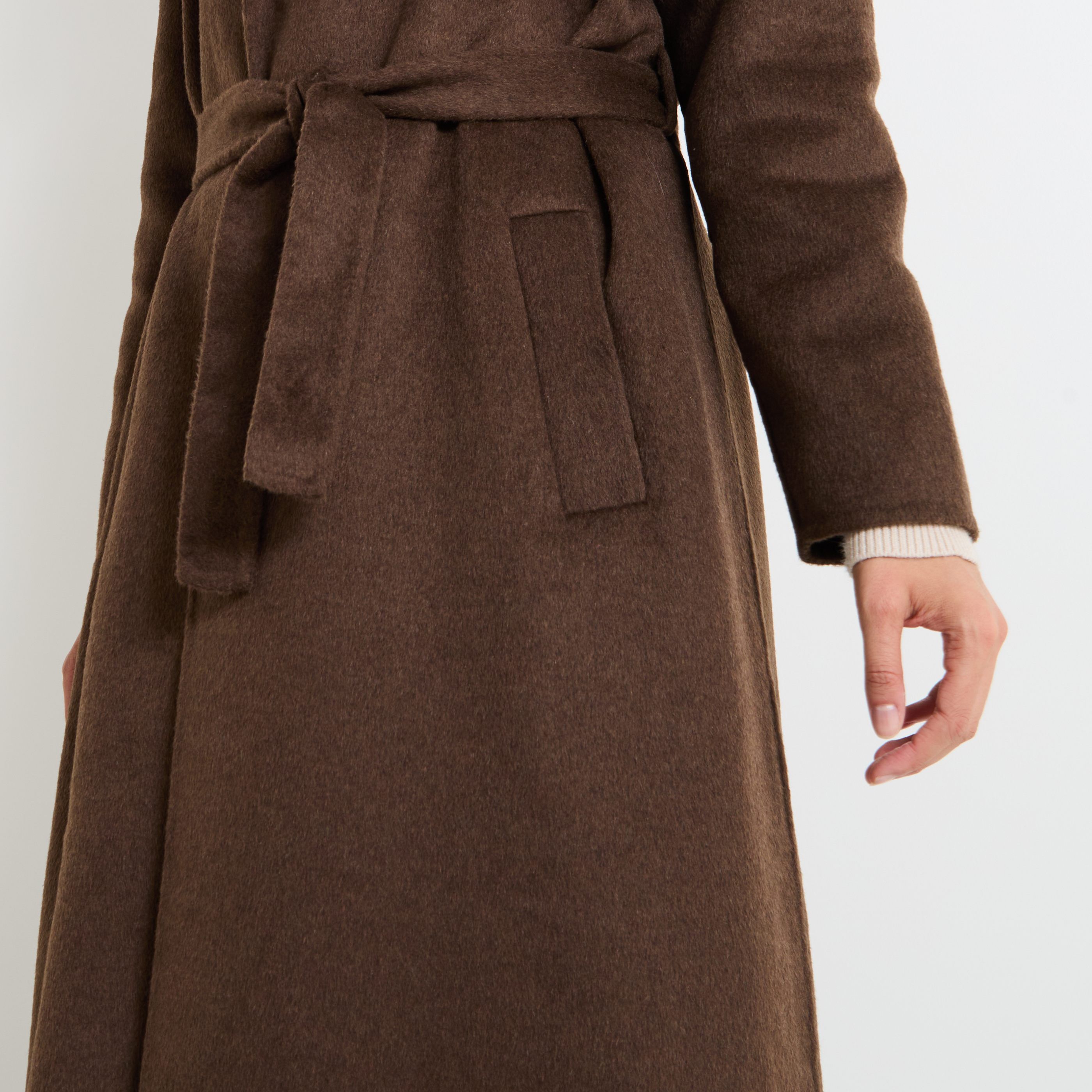 Manteau long &agrave; nouer femme