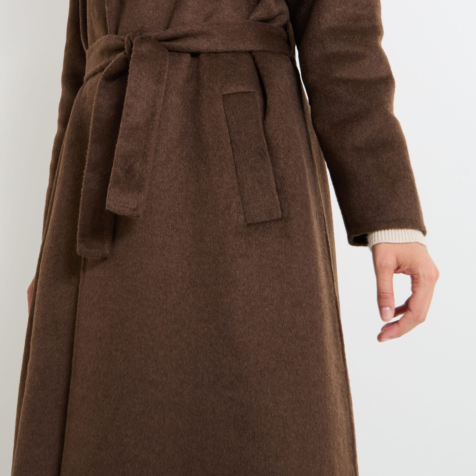 Manteau long à nouer femme