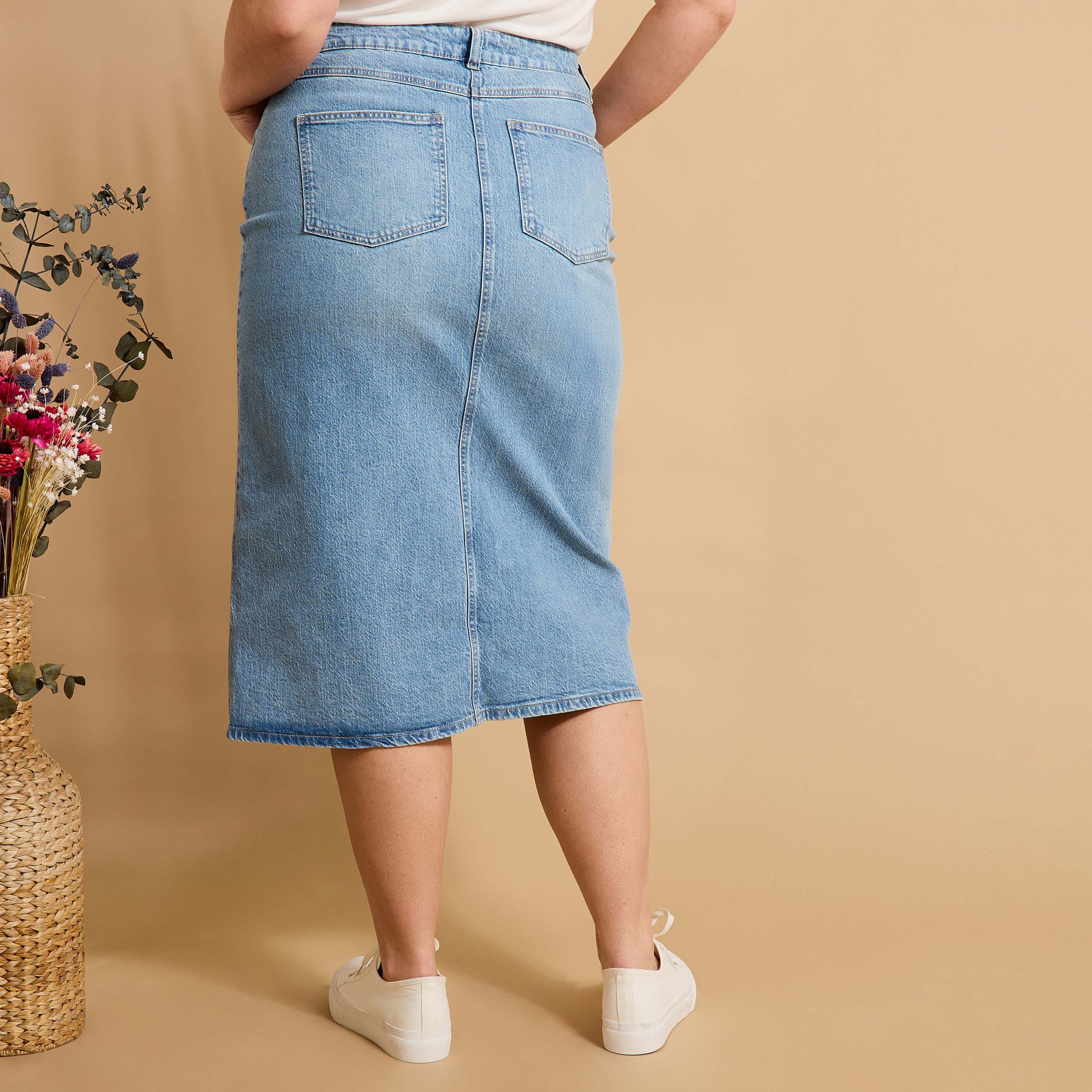 Jupe longue en denim femme