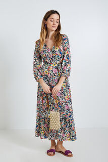 Robe longue imprimée femme