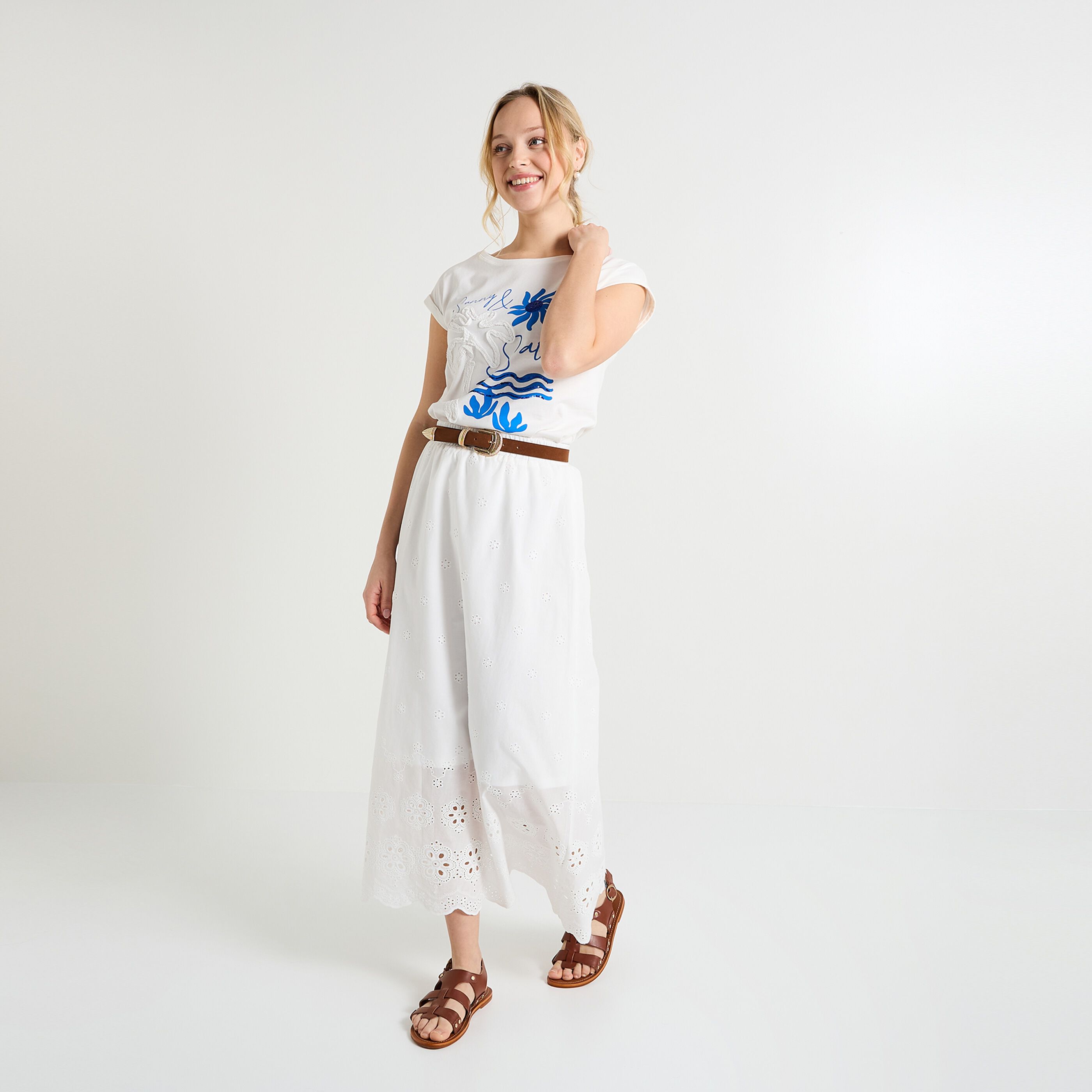 T-shirt col rond femme