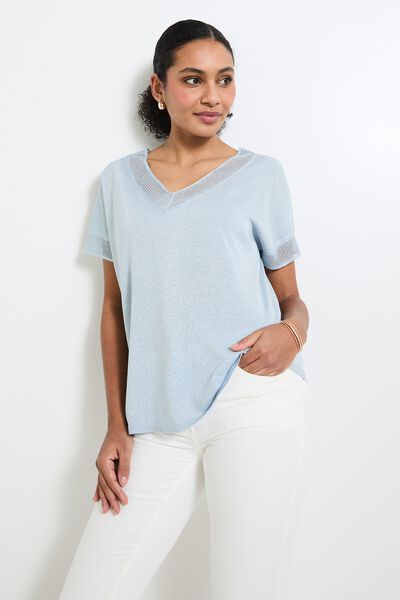 Pull manches courtes femme
