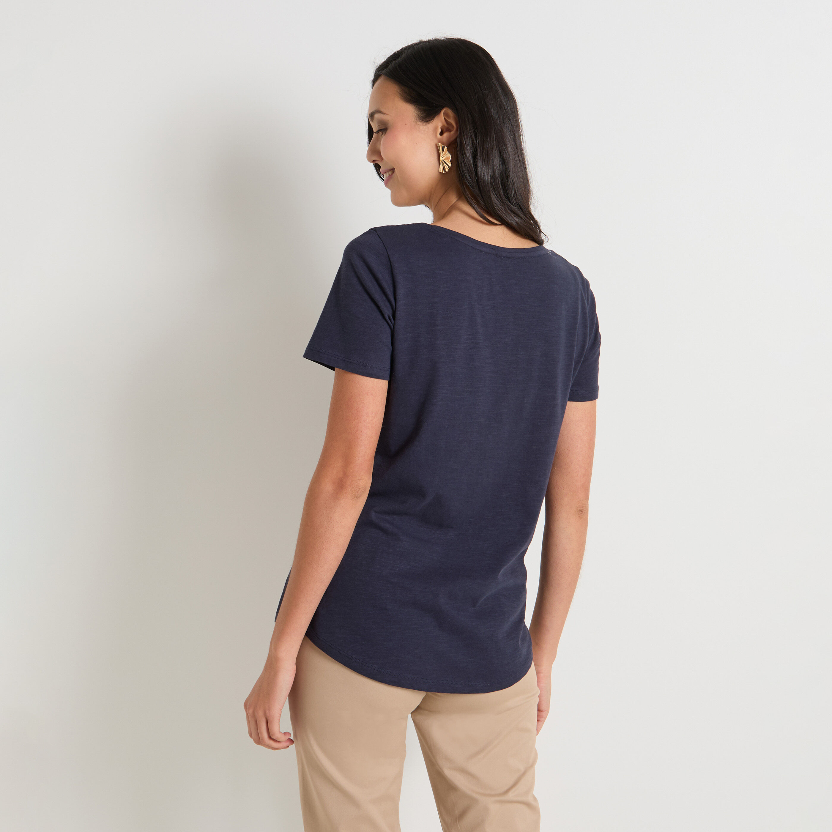T-shirt col V femme
