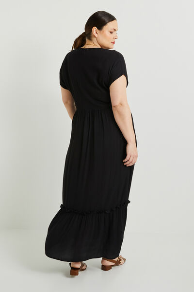 Robe longue crepon femme