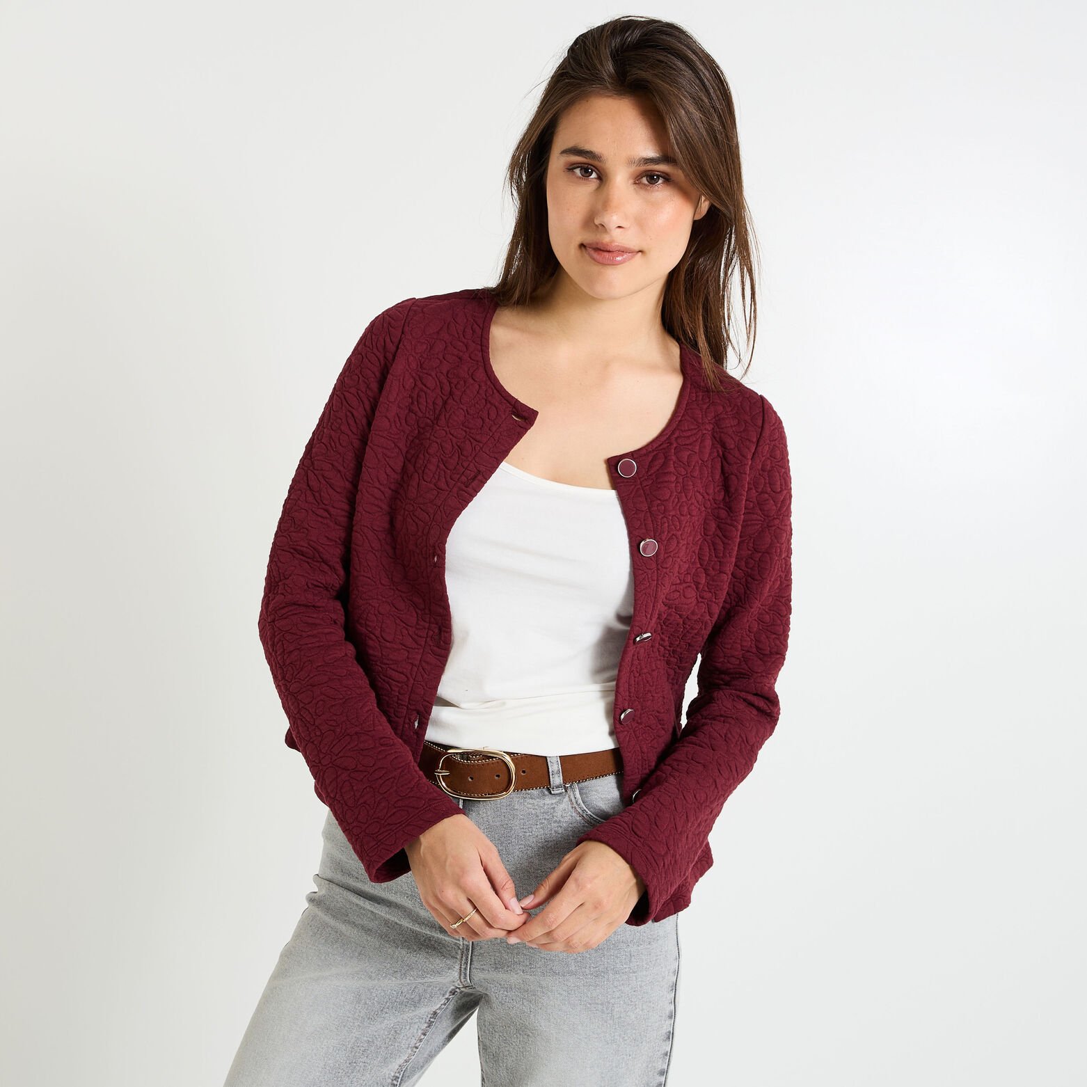Veste matelassée en maille femme