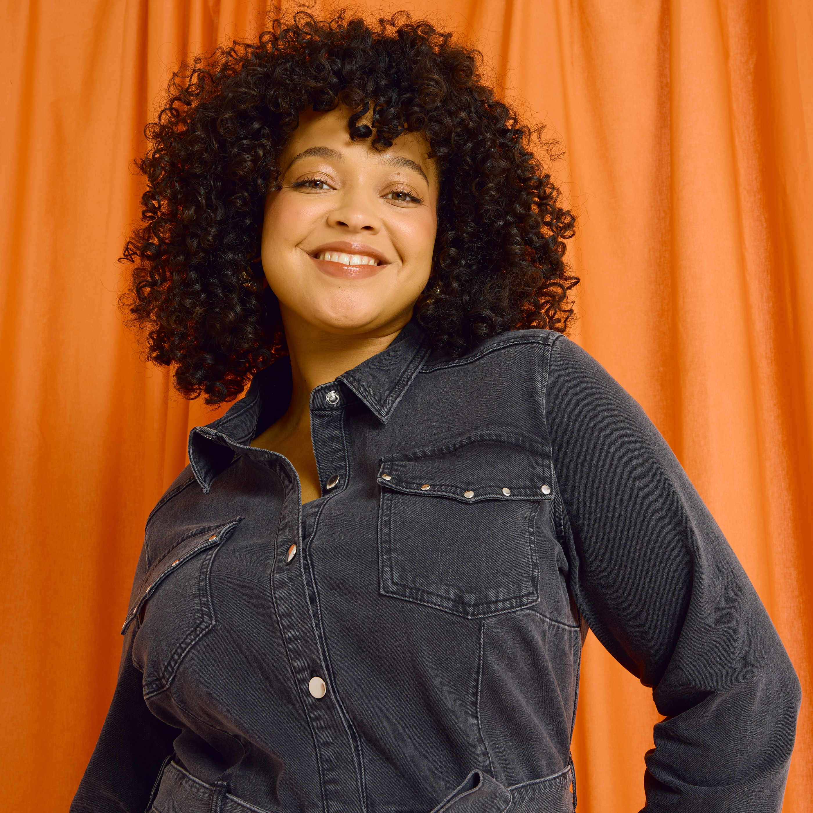 Robe chemise mi-longue en denim