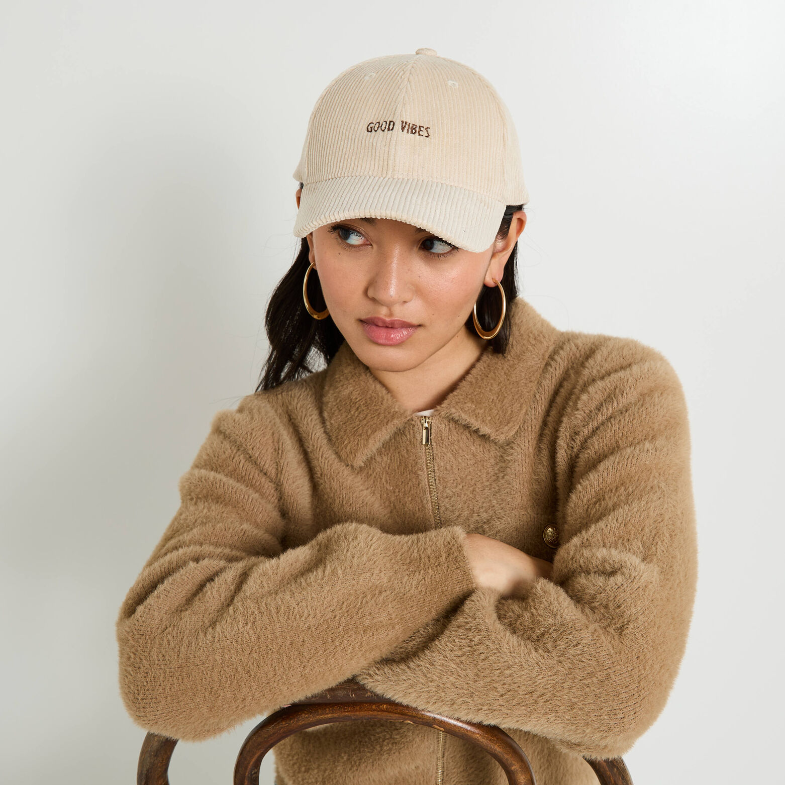 Casquette en velours femme