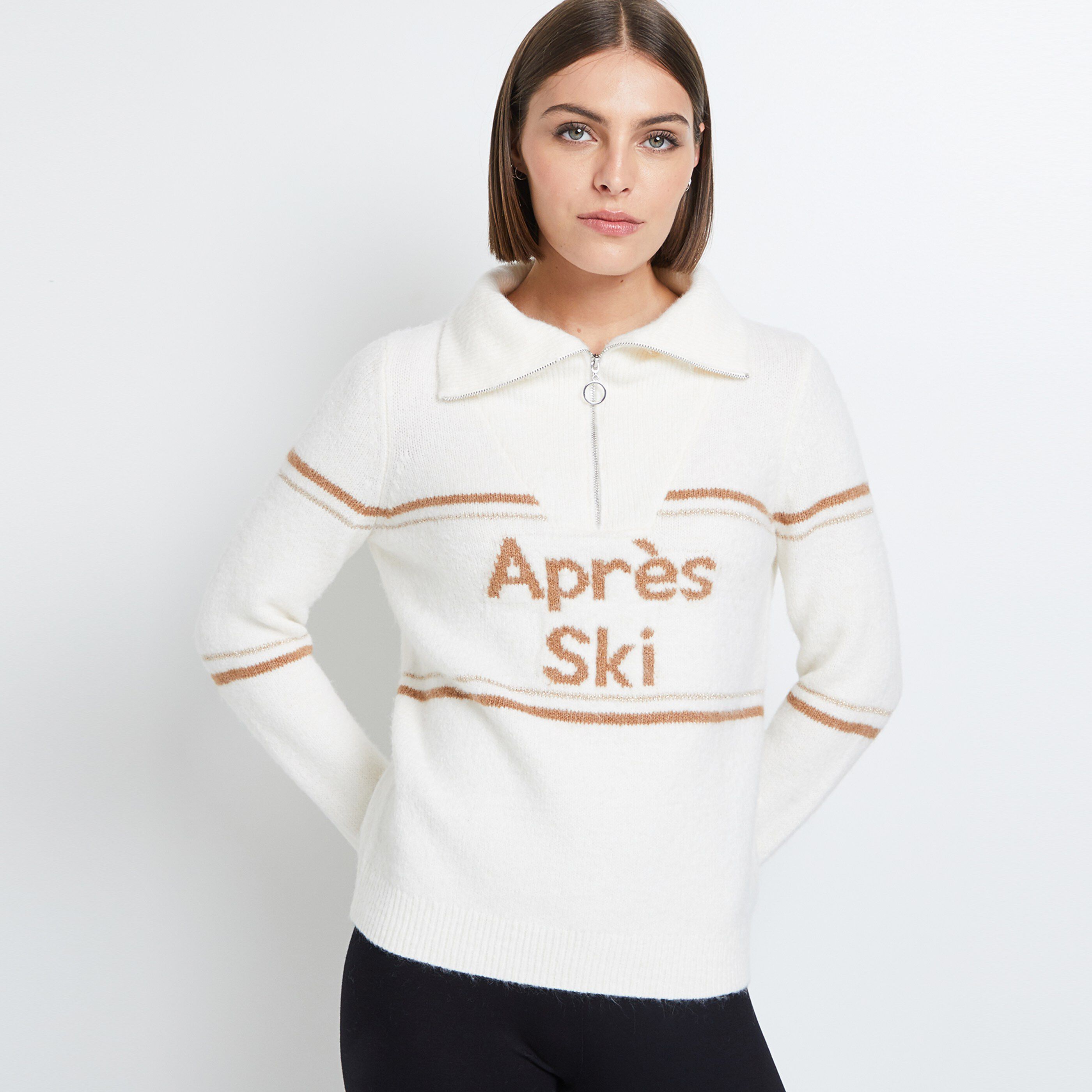 Pull apres ski femme BLANC CASSE Graindemalice
