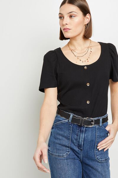 Tshirt côtelé femme