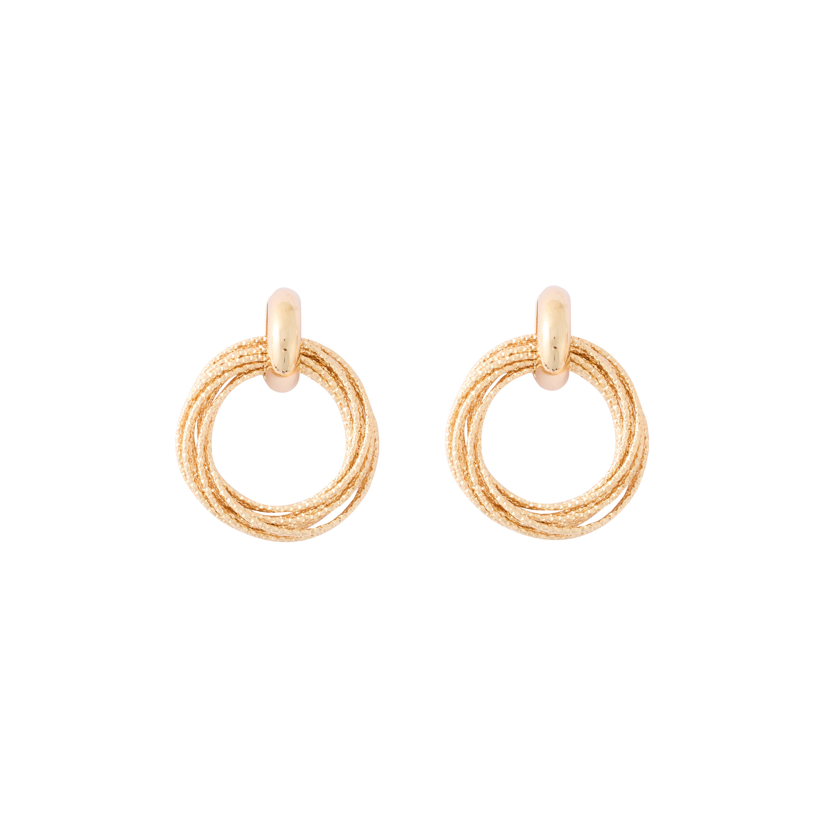 Boucles d'oreilles cercles cisel&eacute;s 