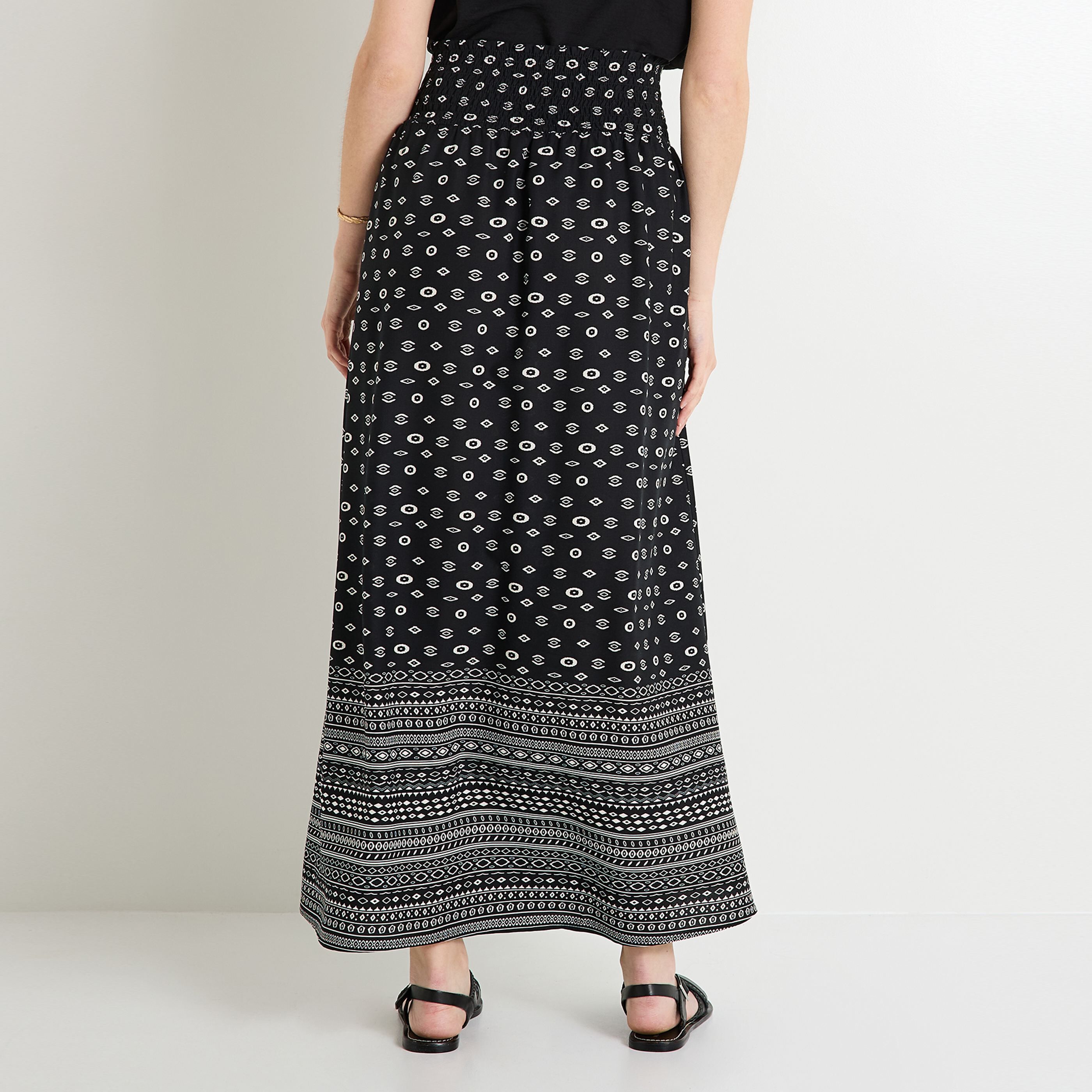 Jupe longue imprim&eacute;e femme