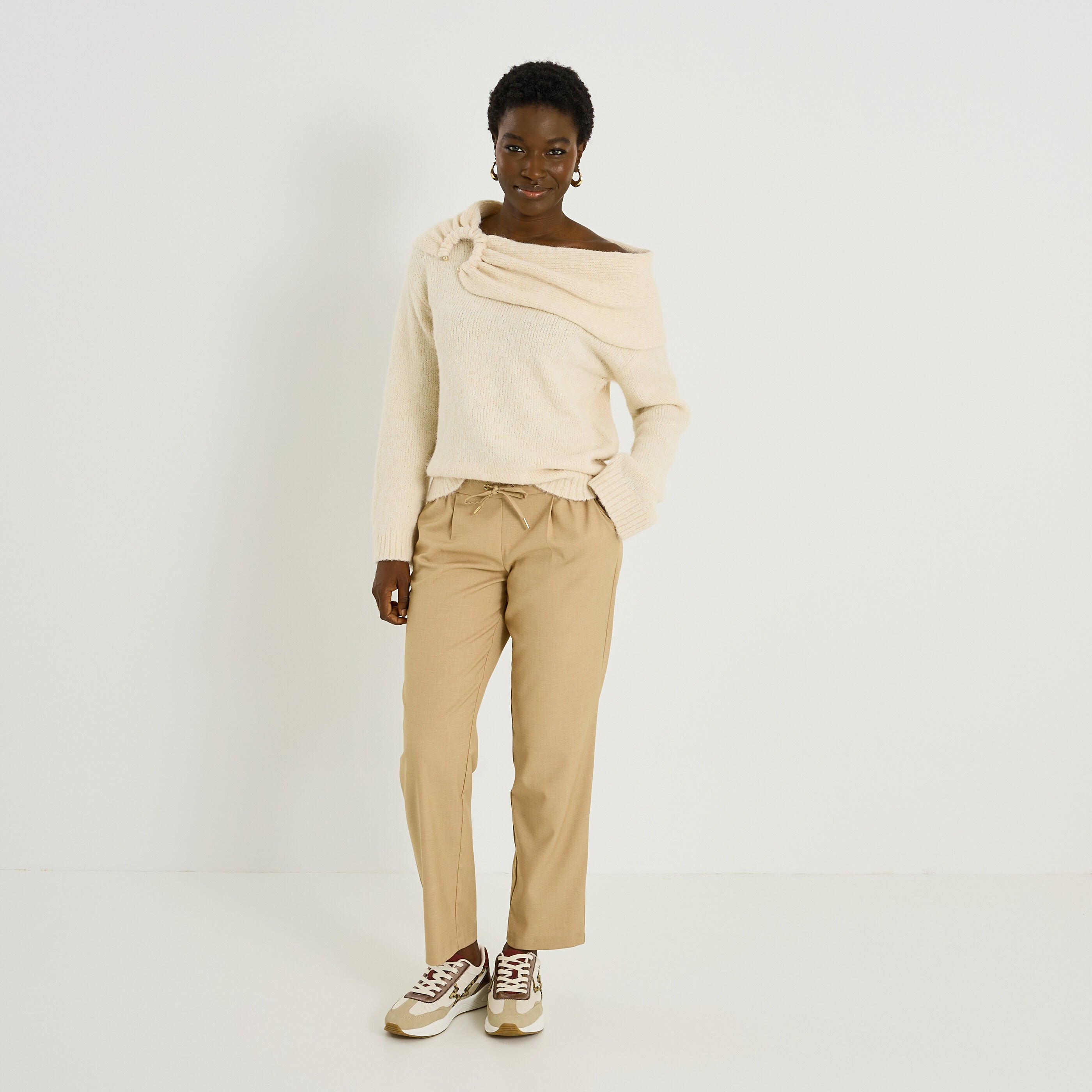 Pantalon taille &eacute;lastiqu&eacute;e femme