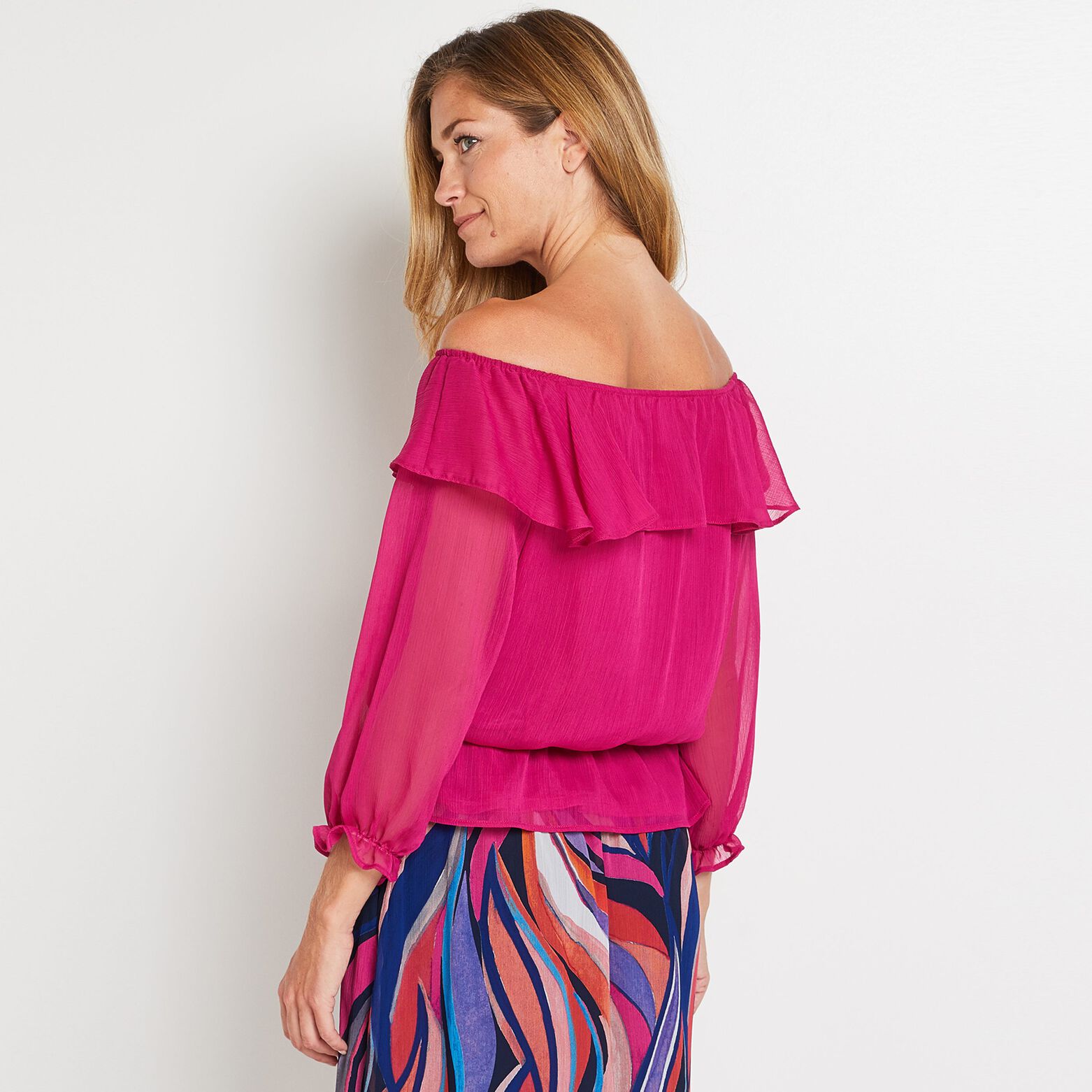 Blouse avec col bardot femme