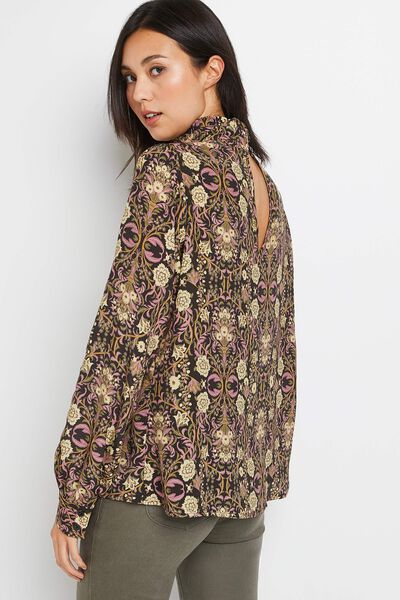 Blouse imprimée col montant femme