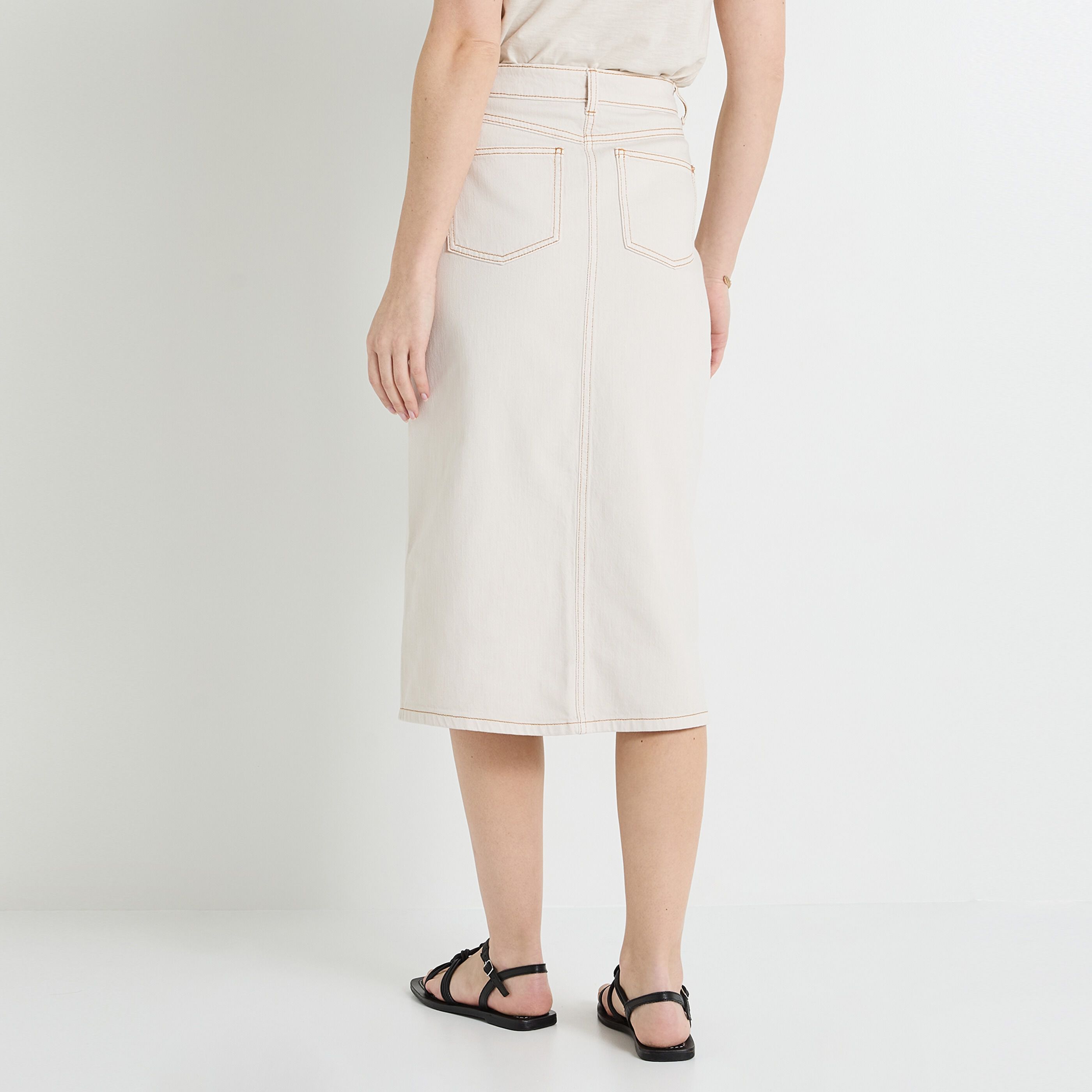 Jupe longue en denim femme