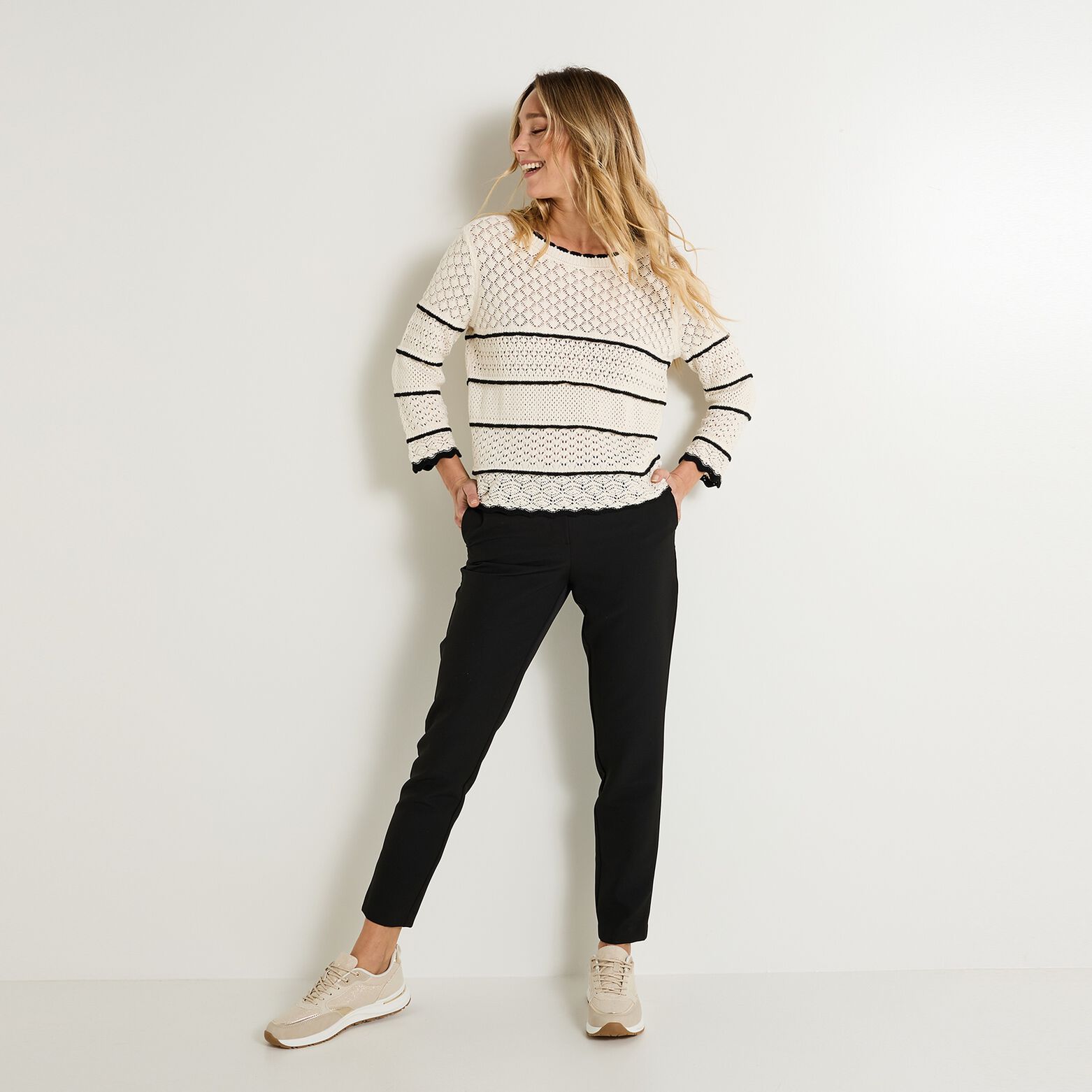 Pull col rond femme