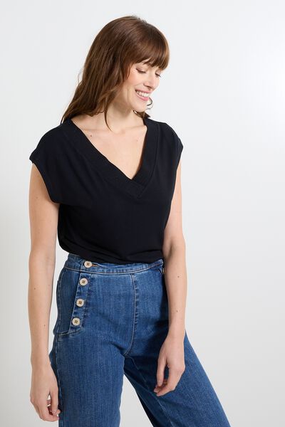 T-shirt col V femme