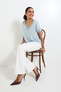 Pull manches courtes femme