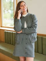 Blouson à carreaux femme