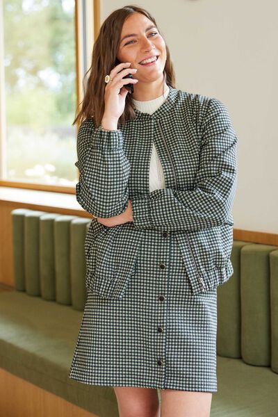 Blouson à carreaux femme