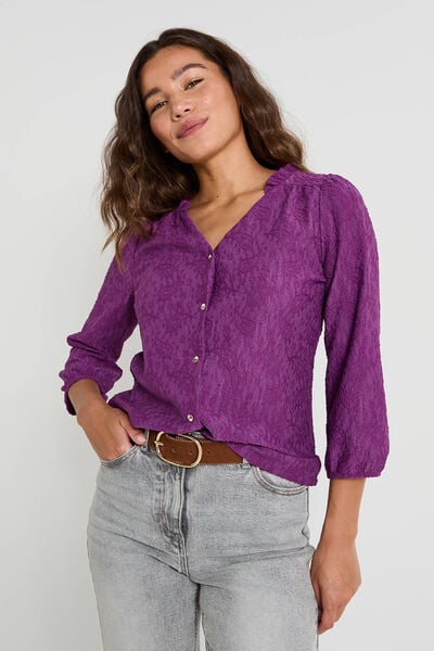 Blouse en maille ajourée femme