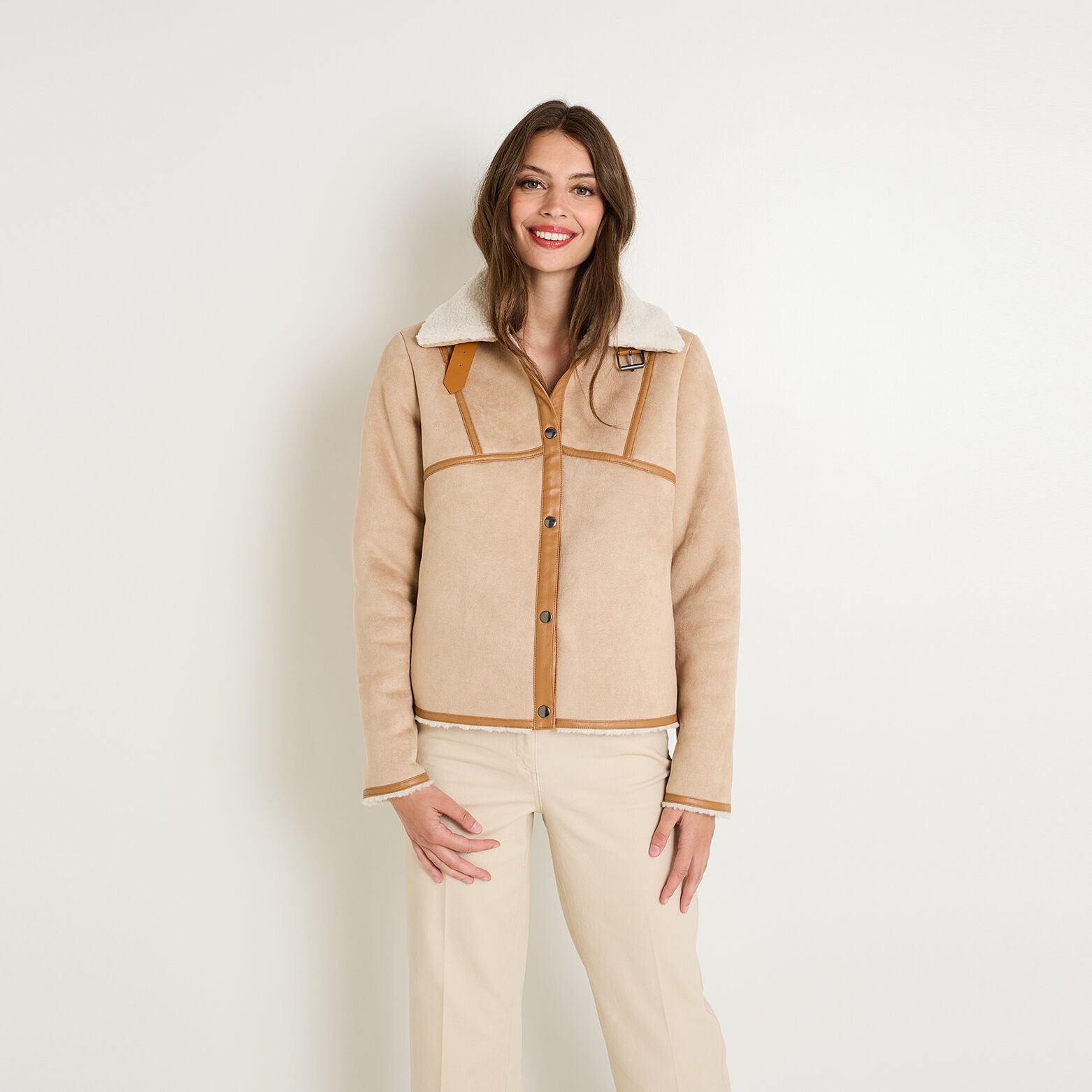 Manteau col montant femme