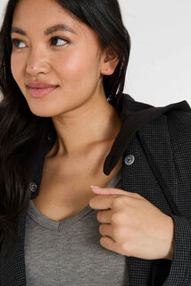 Blazer en maille capuche amovible femme