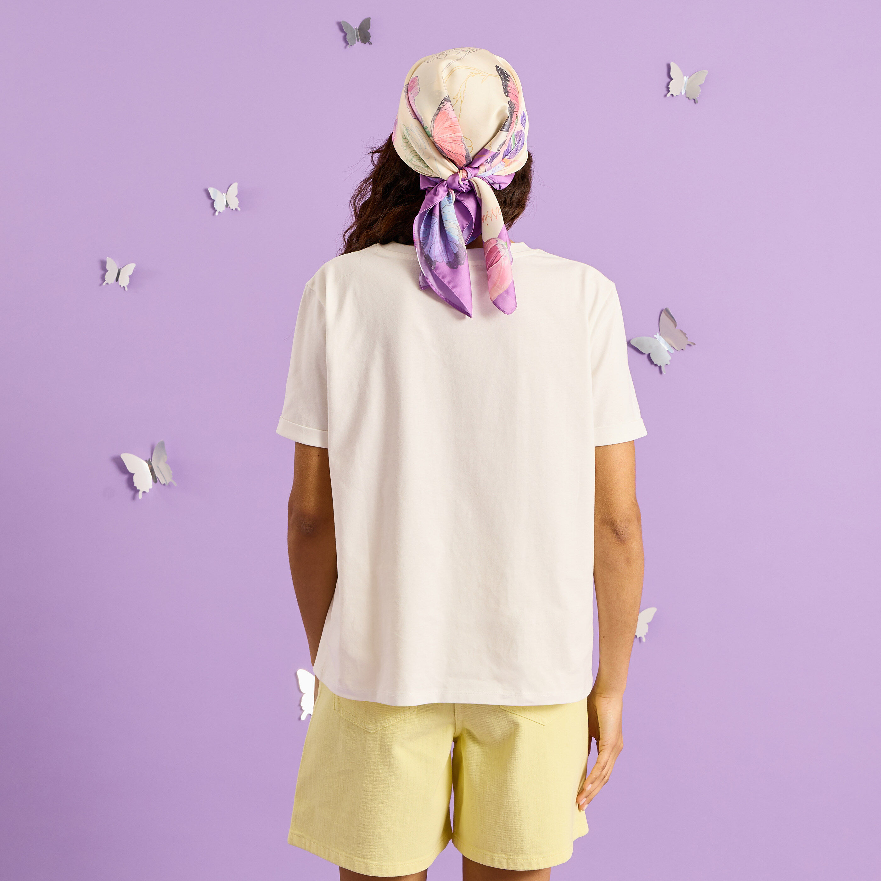 T-shirt col rond imprim&eacute; femme