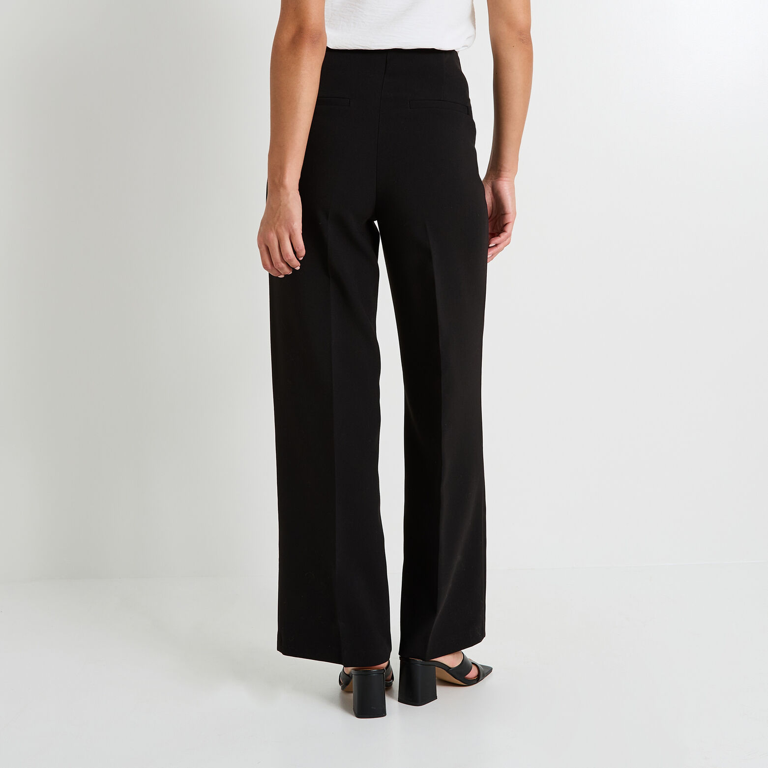 Pantalon large à pont femme