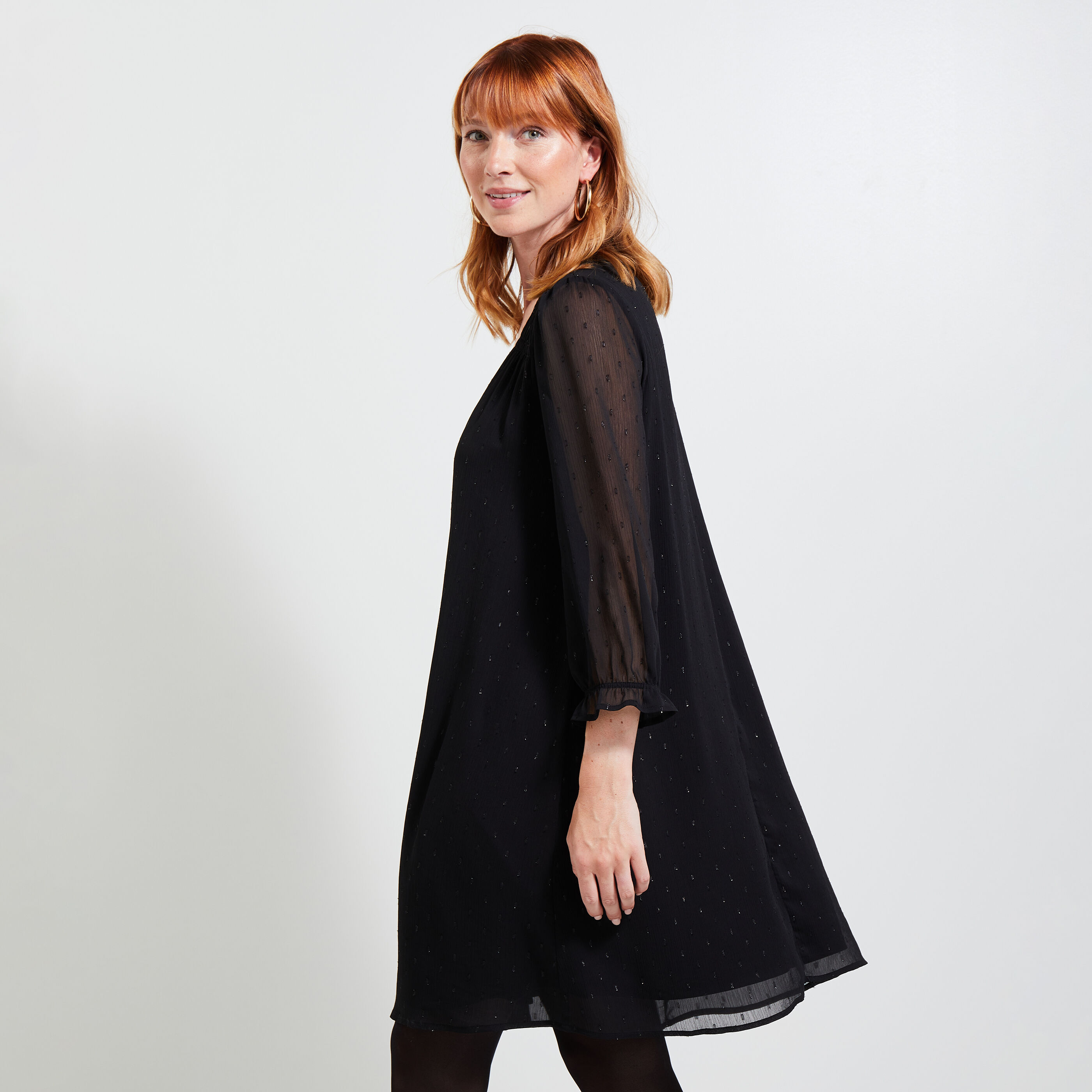 Robe col v femme clearance