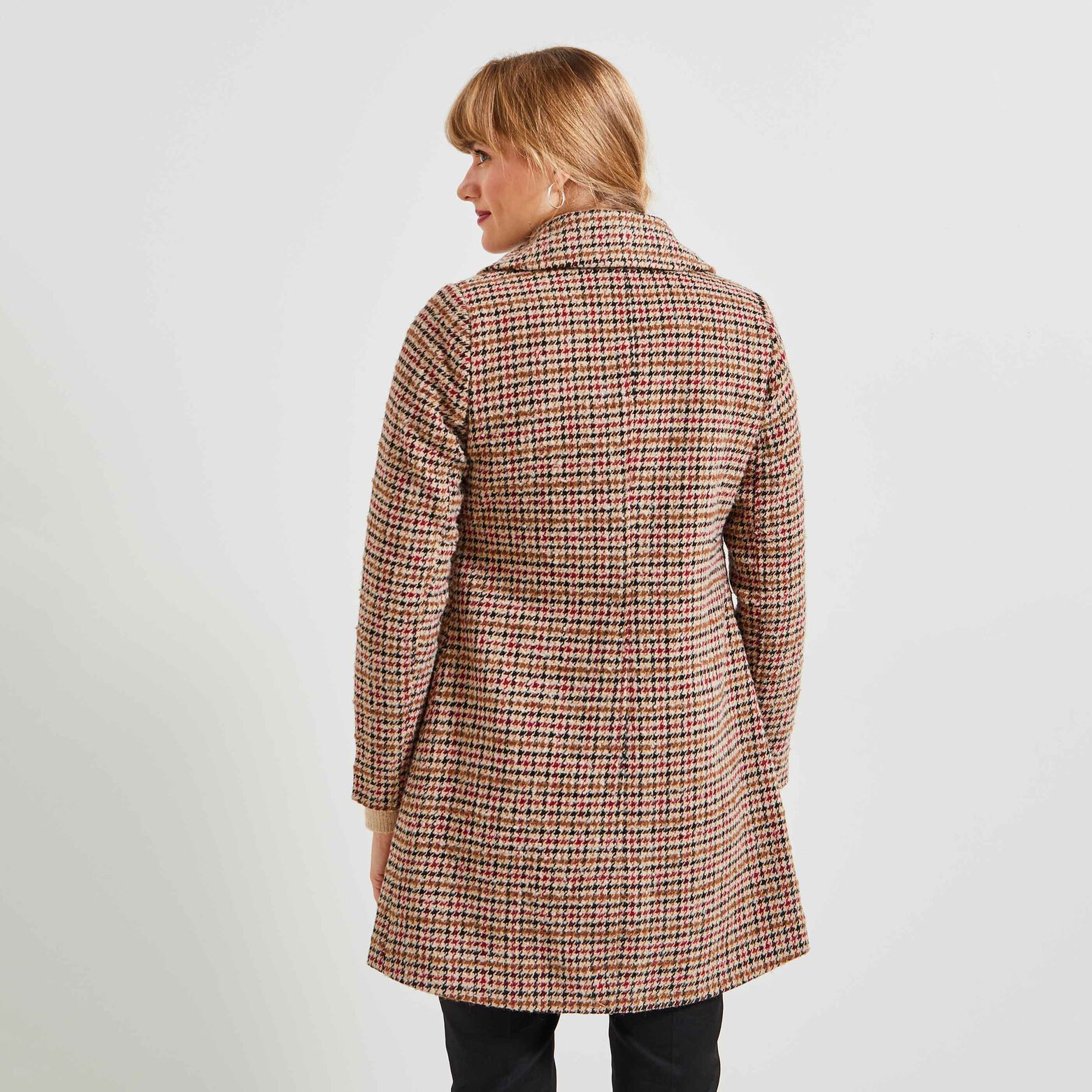 Manteau à carreaux femme