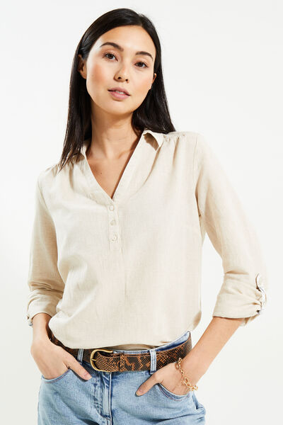 Blouse en coton et lin femme 
