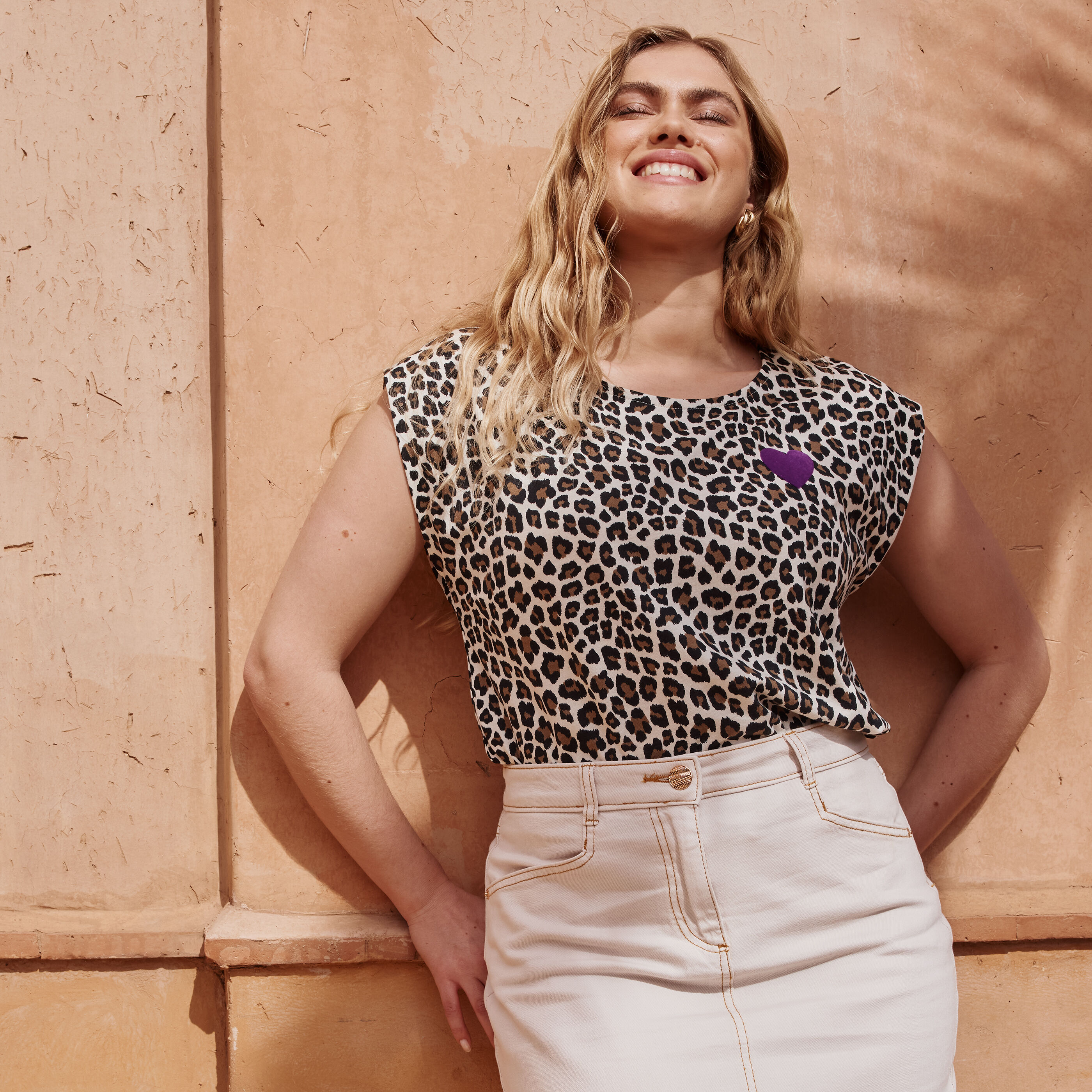 T-shirt imprim&eacute; l&eacute;opard femme