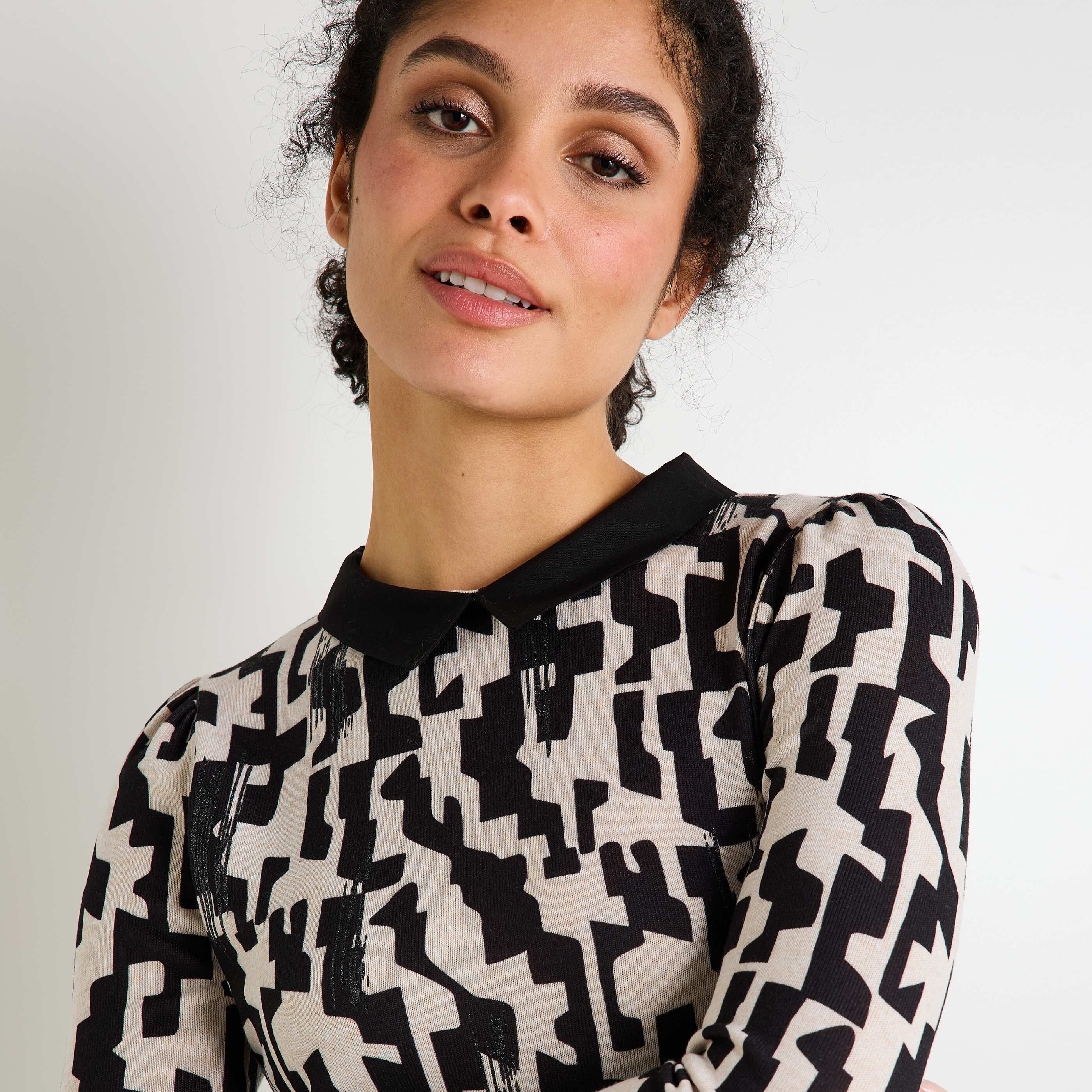 T-shirt col chemise femme