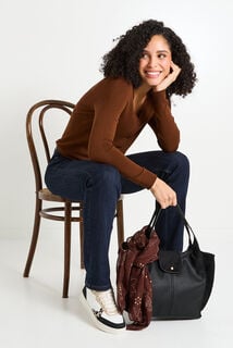 Gilet col V ajouré femme