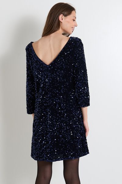 Robe velours paillettes femme