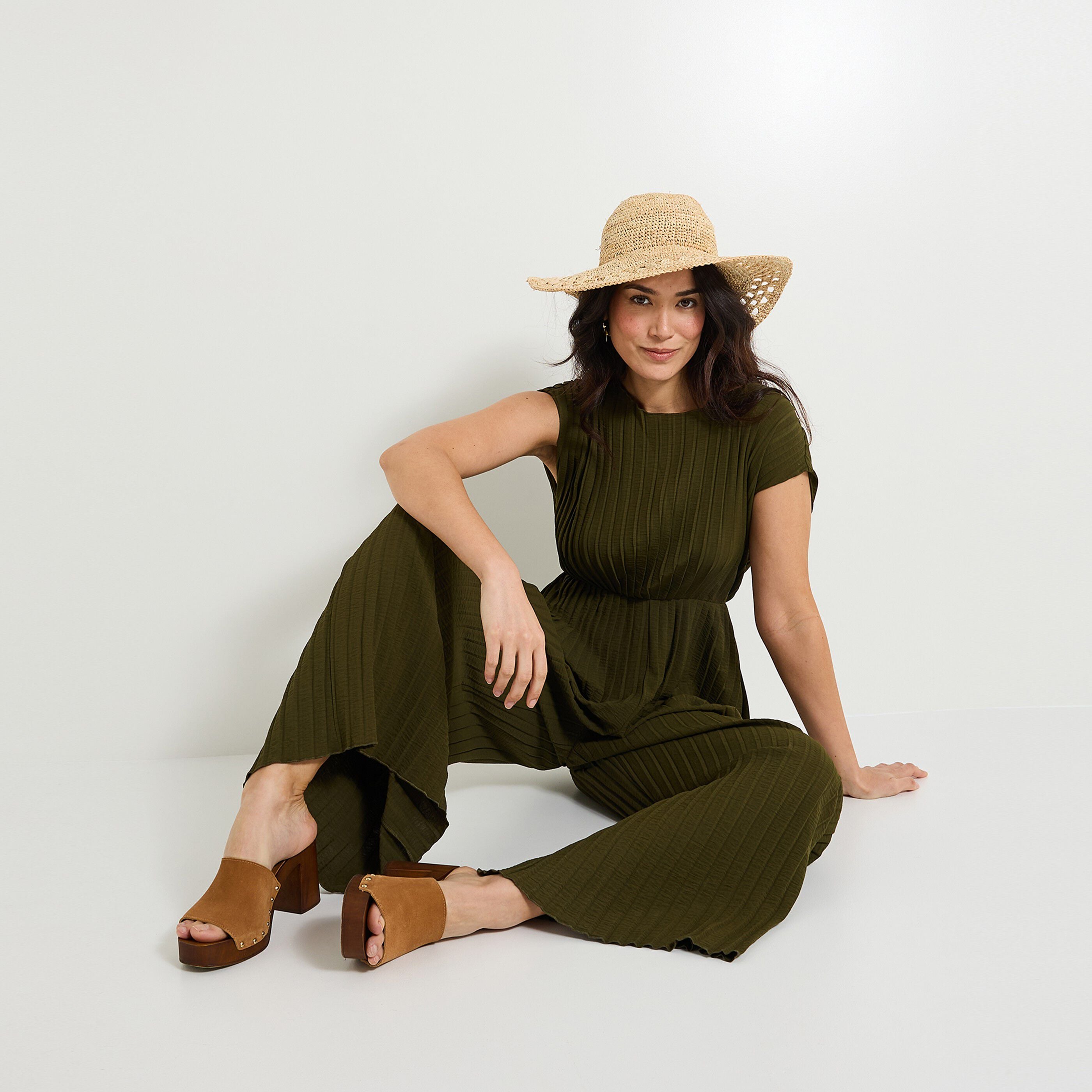 Combinaison pliss&eacute;e femme