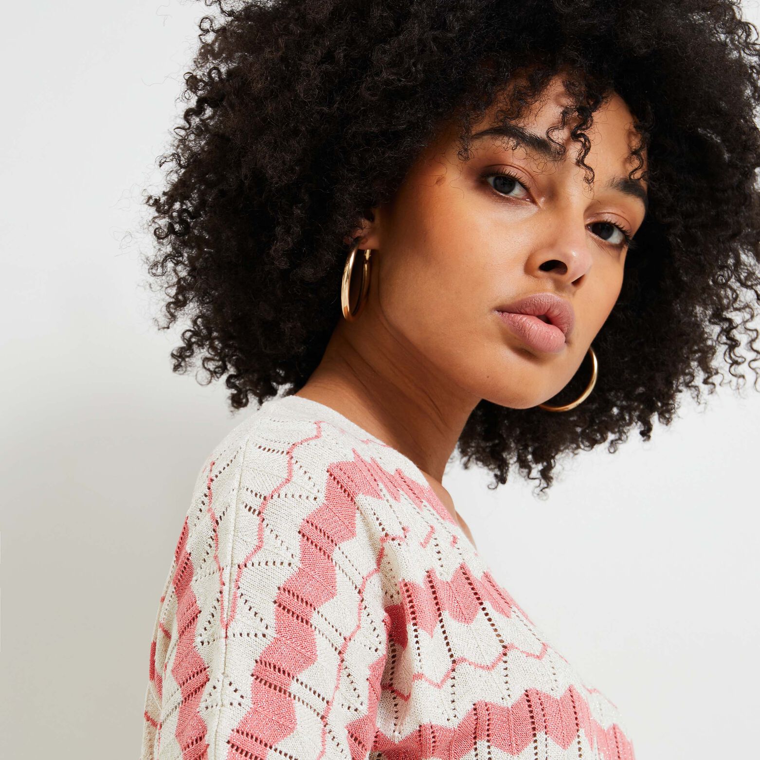 Pull maille ajourée femme