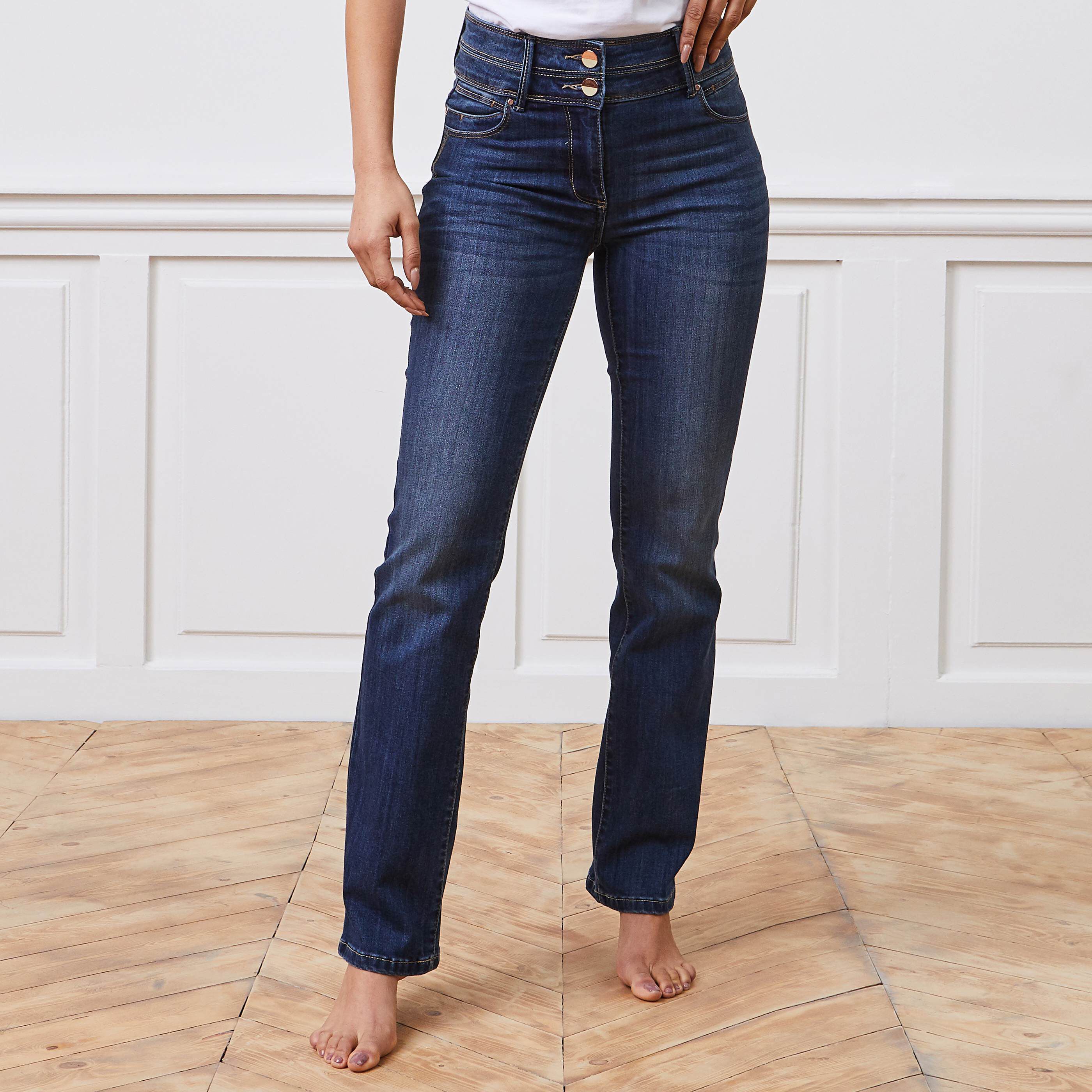 Jean droit femme taille haute shop