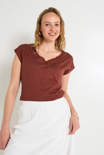 T-shirt col V femme