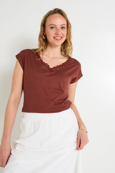 T-shirt col V femme