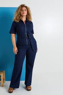 Combinaison longue en denim femme