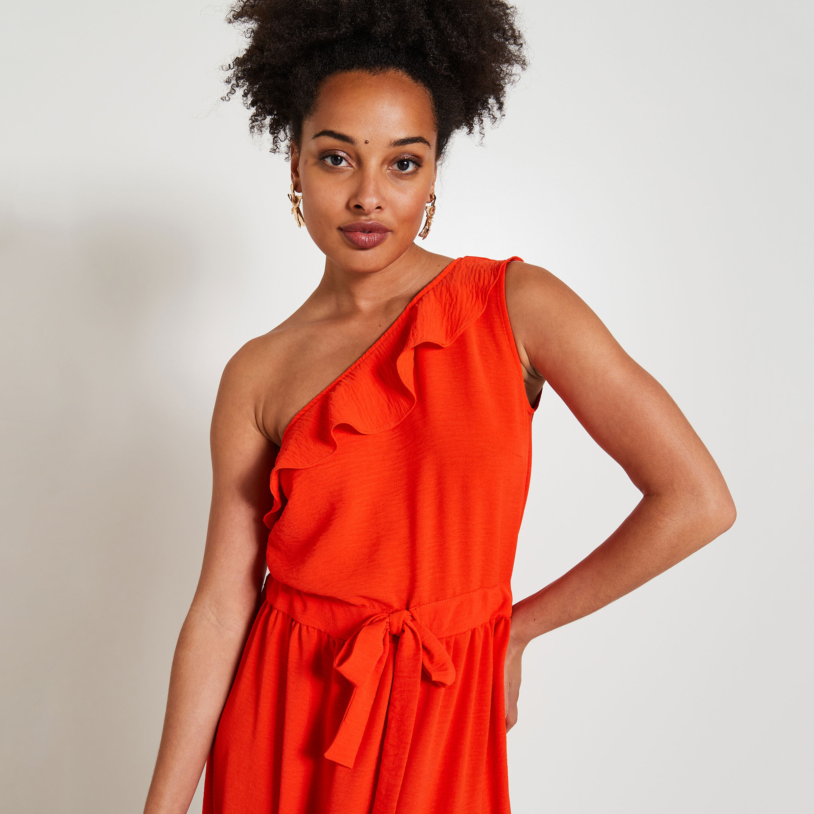 Robe longue &agrave; volants femme