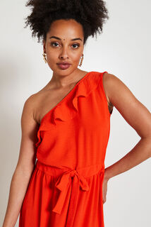 Robe longue à volants femme