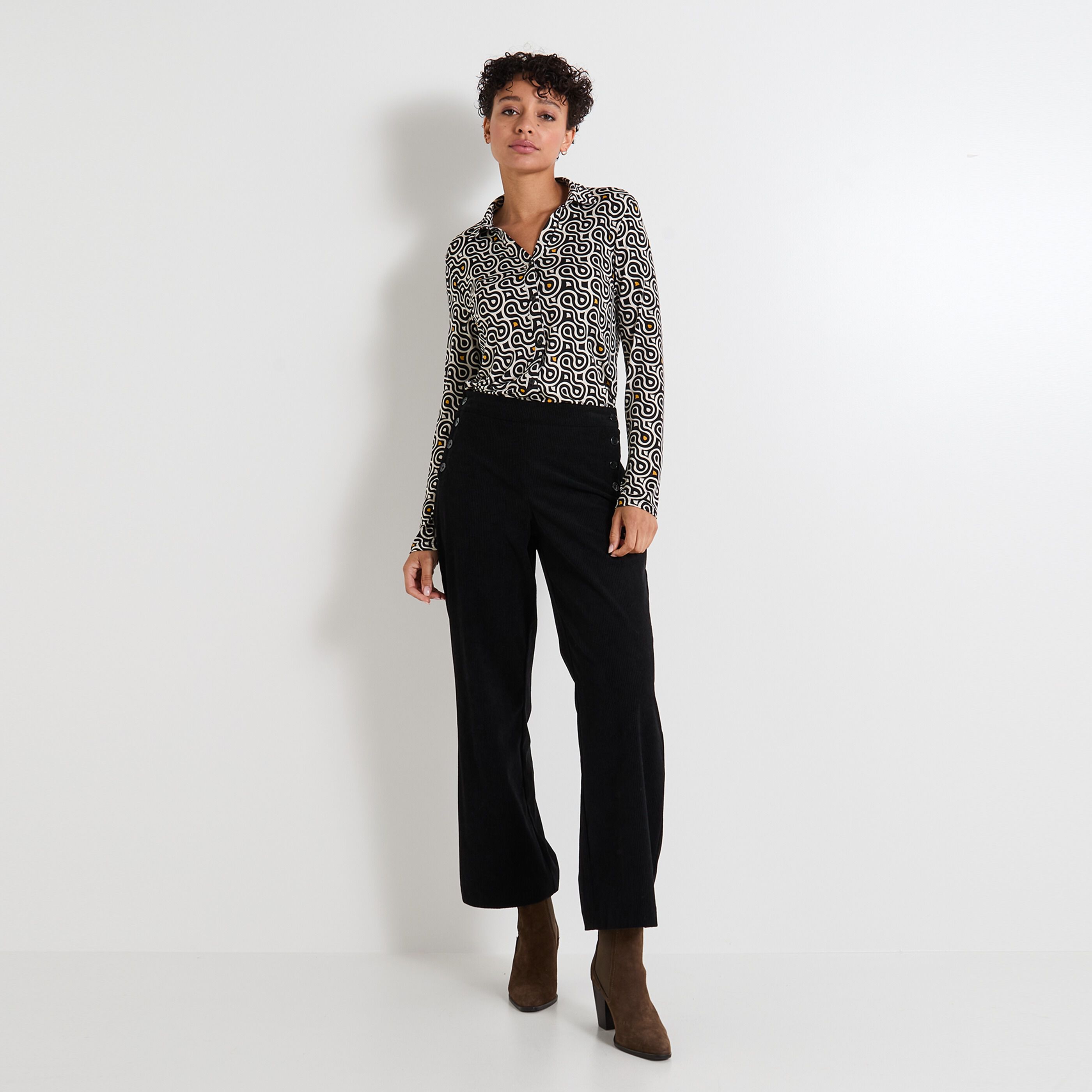 Chemise imprim&eacute; g&eacute;om&eacute;trique femme