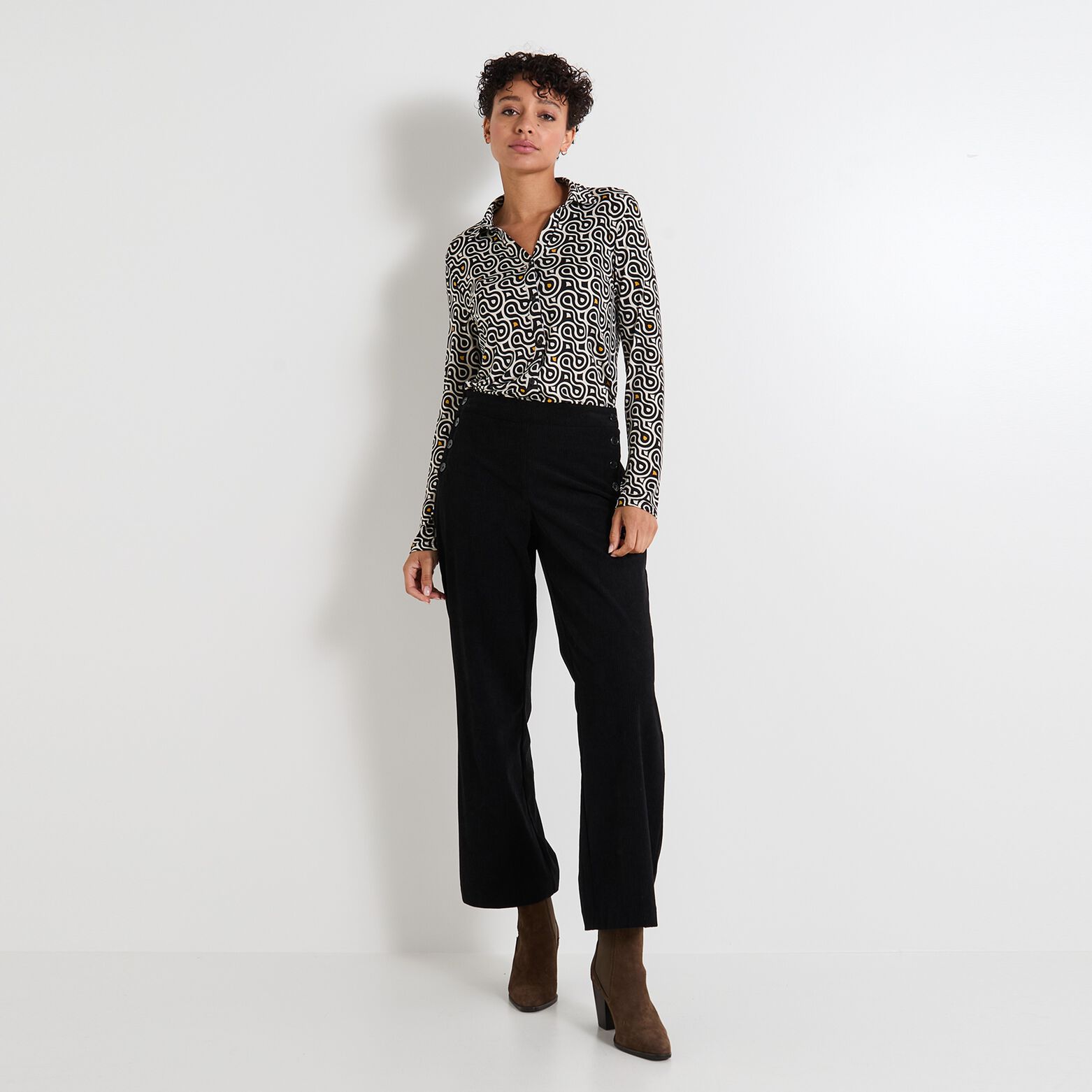 Chemise imprimé géométrique femme